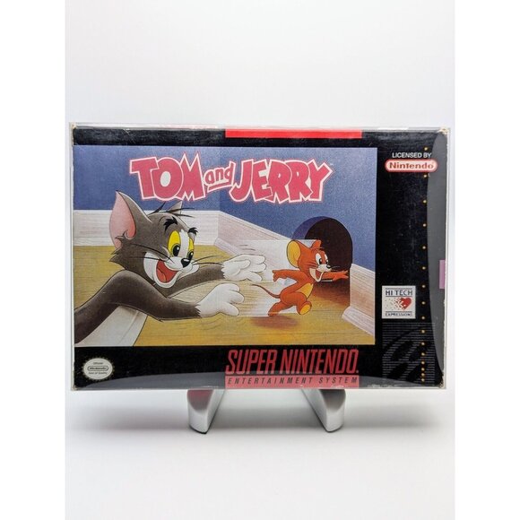 Tom and Jerry (Super Nintendo SNES, 1993) w/ Game & Box ~ Tested & Works VTG - Picture 1 of 12
